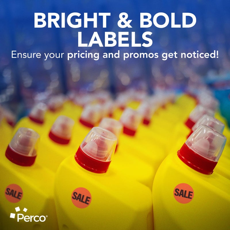 Perco 1-Inch Fluorescent Red Promotional Sale Circle Sticker Labels - 1,000 Labels Per Roll - Ideal for Retail, Flea Markets, Sales Events, Discount Marking, Clearance & More - Made in USA - Image 5